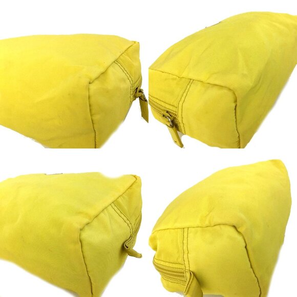PRADA Logo Plate Nylon Cosmetic Pouch Bag Yellow/8BD1463 - Picture 5 of 8